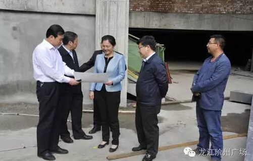 市長陳青，副市長王月成陪同省電力投資集團公司總經理李輝一行深入階州廣場視察