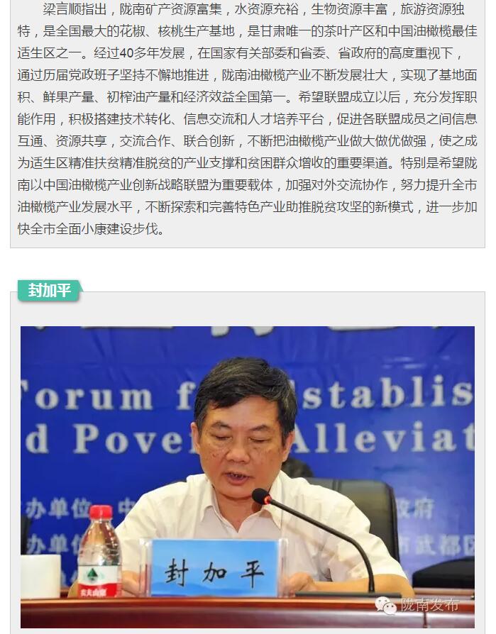 中國油橄欖產業創新戰略聯盟今日成立