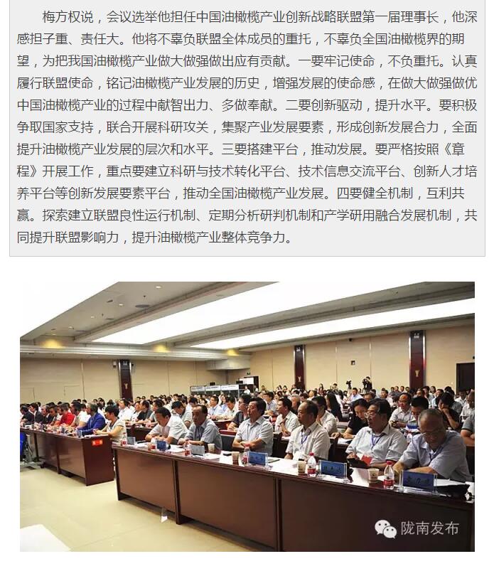 中國油橄欖產業創新戰略聯盟今日成立