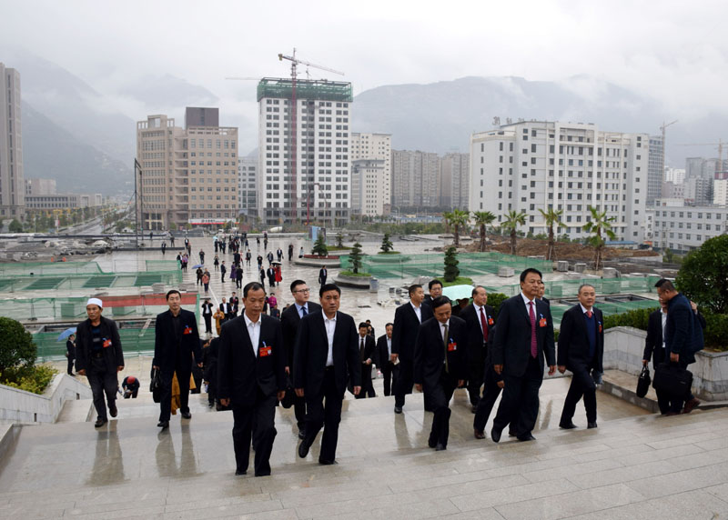 政協隴南市第四屆委員會第一次會議委員參觀階州廣場