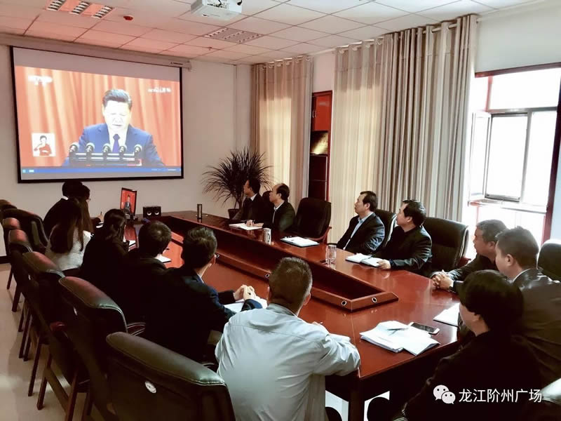 市龍江城鄉發展集團公司組織干部職工收看十九大開幕會直播
