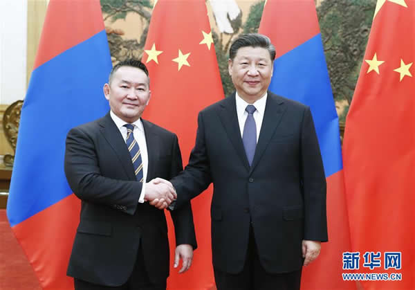 習近平同蒙古國總統巴特圖勒嘎會談